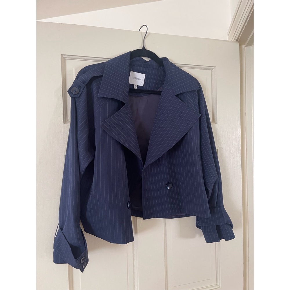 Greylin Navy Pinstripe Jacket Size Small